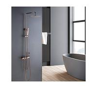 GSZCCZS Thermostatic Shower System, Shower Faucet Set Brass Shower Combo Set Wall Mounted Rain Mixer Shower with Tub Spout, Handheld Shower, Shower Head, Bidet Sprayer,Rose Gold,Black,Black