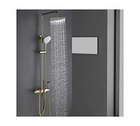 GSZCCZS Thermostatic Shower System, Shower Faucet Set Brass Shower Combo Set Wall Mounted Rain Mixer Shower with Tub Spout, Handheld Shower, Shower Head, Bidet Sprayer,Rose Gold,Black,Black