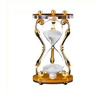 GSZCCZS Time Hourglass 30 Minutes Timer Luxurys Wrought Iron Metal Home Bedroom Living Room Desk Decoration Accessories Ornaments (Color : Pink) (White)