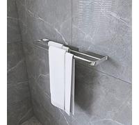 GSZCCZS Towel Rails All-Copper Gun Gray Towel Rail, Bathroom Towel Rack, Black Bath Towel Bar, White Double-Bar Wall Hanging Rack Towel Racks/Copper Gold 60Cm The New