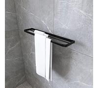 GSZCCZS Towel Rails All-Copper Gun Gray Towel Rail, Bathroom Towel Rack, Black Bath Towel Bar, White Double-Bar Wall Hanging Rack Towel Racks/Copper Gold 60Cm The New