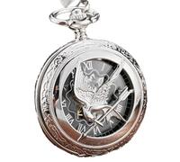 GSZCCZS Vintage Hollow Hunger Game Steampunk Mechanical Pocket Watch Chain Fashion Silver Watches Clock Hand Wind