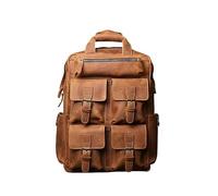 GSZCCZS Vintage Leather Mens Backpack Cowhide Large Capacity Outdoor Travel Bag Backpack For Men