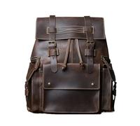 GSZCCZS Vintage Leather Mens Backpack Cowhide Travel Bag For Men Casual Leather Large Capacity Computer Bag