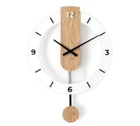 GSZCCZS Wall Clock Nordic Solid Wood Silent Swinging Clock Living Room Bedroom Decoration Household Wall Watch