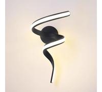 GSZCCZS Wall Lamp Black/White Wall Sconce Curved Line Aluminum Style Wall Mounted Lighting LED Interior Wall Scorce for Bedroom Living Room Wall Lantern (Color : Dark)