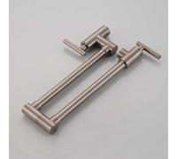 GSZCCZS Wall Mount Dual Handle Kitchen Faucet Swinging Water Spout 360 Rotate Folding para Kitchen Sink Single Cold Mixer Tap,Chrome A,Include:1*Faucet