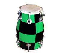 GT manufacture handmade wooden 14' baby Dholak Nut & Bold with beautiful chack desine (Green)