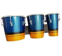 GT manufacturers Professional Three Piece Hand Made Wooden Bongo Drum Set (Blue/Yellow)