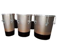 GT manufacturers Professional Three Piece Hand Made Wooden Bongo Drum Set (Silver/Black)