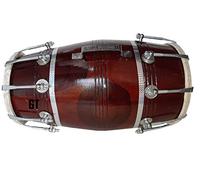 GT manufacturers Wooden Dholak Musical Instrument Drum Nuts N Bolt Dholak Brown
