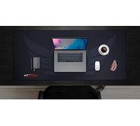 GT OMEGA Extended Gaming Mouse Mat (XXL) - Multifunctional Wide Computer Desk Mat for Office Writing, Laptop, Mouse - Waterproof Fabric Surface, Rubber Grip Base, Anti-Fray Stitched Edges - Black