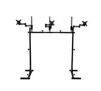 GT Omega Stimulator Triple Monitor Stand V3 - Ergonomic Tilt, Rotate & Swivel - Fully Adjustable Gaming Monitor Stand - Adjustable Monitor Stand Comes With 2 Speaker Mounts And a Console/Table Tray