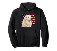 Gt Pyrenees Dog Patriotic 4th July USA Flag Great Pyrenees Pullover Hoodie