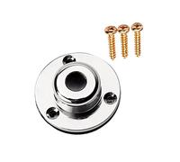 Gt153 Three Hole Chrome Endpin Jack Button for Acoustic Guitars | External Screw Mount Design, Zinc Alloy Plate with Washer, 3 Screws Included for Retrofit Jobs