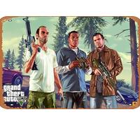 GTA 5 Game Poster 3 8 x 12 Inches - Retro Vintage Metal Tin Sign for Home Bar Pub Garage Decor Movie Gifts
