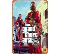 GTA 5 Game Poster 4 8 x 12 Inches - Retro Vintage Metal Tin Sign for Home Bar Pub Garage Decor Movie Gifts