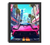 GTA VI Vice City Poster GTA Wall Art For Gaming Room GTA Print Gamer Gift Poster A4 - Wall Art Home Decor Movie Poster Canvas Film Cinema Retro Vintage Cult Classic Nostargic Saga Modern reprint we p
