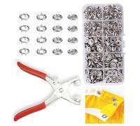 GTAAOY 100 Sets Metal Snaps Buttons with Fastener Pliers Press Tool Kit Perfect for DIY Crafts Clothes Hats and Sewing, Snap Button Fasteners Kit for Clothing Sewing (9.5mm / 400 PCS)
