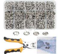 GTAAOY 11mm/800PCS Metal Snaps Buttons with Fastener Pliers, Heavy Duty Press Tool Kit Perfect for DIY Crafts Clothes, Snap Button Fasteners Kit for Clothing Sewing (800PCS/200SET-SLIVER)