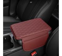 GTALIJHN Car Center Console Armrest Cover For Audi A1/A3/A4/A5/A6/A7/A8/Q2/Q3/Q5/Q7, Leather Arm Rest Box Mat Hand-Rest Pillow Comfortable Non-slip Protector Accessories,D/Red