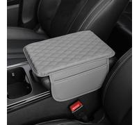 GTALIJHN Car Center Console Armrest Cover For Audi A3 2014-2024, Leather Arm Rest Box Mat Hand-Rest Pillow Comfortable Non-slip Protector Accessories,B/Gray