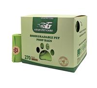 GTAN PET CARE - Compostable Dog Poo Bags with Dispenser, 270 Bags (UK Brand), Eco- Friendly Biodegradable and Easy-Remove Label, Mild Lavender Scented, 16μ thick and Leak Proof, 225 x 320mm