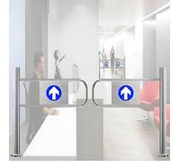 GTANND Automatic Rebound Swing Gate,Spring-Loaded Safety Swing Gate, Supermarket Entrance 1-Way Safety Door,Passage/Hallway Import Export Safety Gate Left+Right-4.27 * 3.18ft