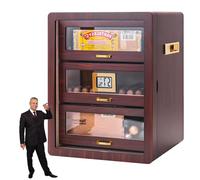 GTANND Cigar Cabinet, Cigar Humidors, Desktop Cigar Humidor Cabinet With Digital Hygrometer, Humidifier, Cedar Wood Cigar Humidor Box Can Hold 110 Cigars, Present For Men B