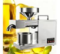GTATBTG Electric Automatic Oil Press Machine, Hot/Cold Extractor for Peanut, Sunflower, Coconut, Soybean, 3-6KG/h Pressing Speed, Adjustable Temperature