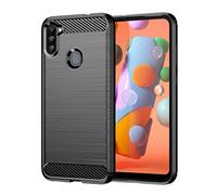 GTBDEKI Case for Galaxy A11 Case, Samsung A11 SM-A115U Case, Carbon Fiber Shockproof Slim Silicone Rugged Soft TPU Back Phone Cover for Samsung Galaxy A11 Black