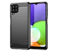 GTBDEKI Case for Galaxy A22 Case, Samsung A22/Galaxy M32 (Global)/Galaxy M22 Case, Carbon Fiber Shockproof Slim Silicone Rugged Soft TPU Back Phone Cover for Samsung Galaxy A22 4G Black