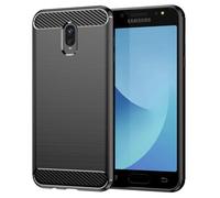 GTBDEKI Case for Galaxy J3 2018 Case, Galaxy J3 Star/Galaxy Sol 3/J3 Achieve/J3 Aura Case, Carbon Fiber Shockproof Slim Silicone Rugged Soft TPU Back Phone Cover for Samsung Galaxy J3 2018 Black