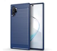GTBDEKI Case for Galaxy Note 10 Plus 5G Case, Samsung Note 10+ SM-N975U Case, Carbon Fiber Shockproof Slim Silicone Rugged Soft TPU Back Phone Cover for Samsung Galaxy Note 10+ Blue