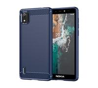 GTBDEKI Case for Nokia C2 2nd Edition Case TA-1468 TA-1454 Case, Carbon Fiber Shockproof Slim Silicone Rugged Soft TPU Back Phone Cover for Nokia C2 2nd Edition Blue
