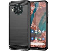GTBDEKI Case for Nokia X10 Case, Nokia X20 TA-1332 TA-1341 Case, Carbon Fiber Shockproof Slim Silicone Rugged Soft TPU Back Phone Cover for Nokia X10/X20 Black