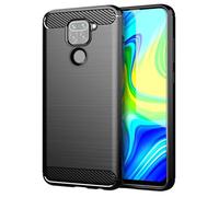 GTBDEKI Case for Redmi Note 9/Redmi 10X 4G M2003J15SC Case, Carbon Fiber Shockproof Slim Silicone Rugged Soft TPU Back Phone Cover for Xiaomi Redmi 10X 4G Black