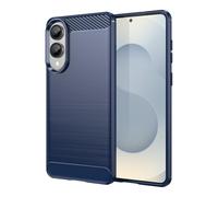 GTBDEKI Case for Samsung Galaxy S25 Edge Case, Carbon Fiber Shockproof Slim Silicone Rugged Soft TPU Back Phone Cover for Samsung Galaxy S25 Edge Blue