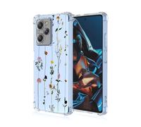 GTBDEKI Phone Case for Poco X5 Pro 5G Case, Redmi Note 12 Pro Speed/Redmi Note 12 Pro 5G Case, Clear Case with Flower Floral Patterns Protective Phone Cover Cases for Xiaomi Poco X5 Pro 5G Garden