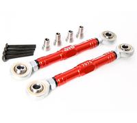 GTBRacing CNC Aluminum 7075 T6 Steering Linkage Turnbuckle Pull Rod Set for 1/5 RC Car HPI km rv Baja 5b ss 5sc Upgrade Part (Red)
