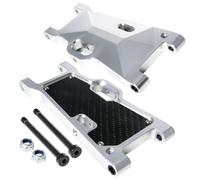 GTBRacing CNC Aluminum Alloy Front Rear Universal Suspension Arms Set for 1/5 RC Car LOSI Desert Buggy XL DBXL DBXL-E V1.0/2.0 Upgrade Part (with Carbon Fiber Plate Silver)