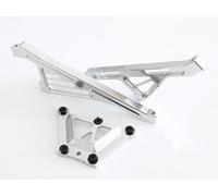 GTBracing CNC Aluminum LOSI 5ive T Top Chassis Plate/Front & Rear Chassis Bracket Support Brace Set for 1/5 RC Car LOSI 5T Upgrade Parts (Silver)