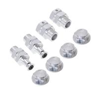 GTBRacing CNC Aluminum Metal Wheel Hub Front Rear Extender Axles with Nut Cap for 1/5 RC Car HPI km rv Baja 5b Upgrade Part (Silver)