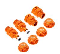 GTBRacing CNC Aluminum Metal Wheel Hub Front Rear Extender Axles with Nut Cap for 1/5 RC Car HPI km rv Baja 5b Upgrade Part (Orange)