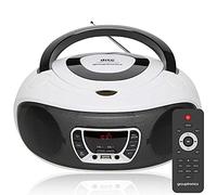 GTCDR-501DAB DAB Digital Radio with CD Player - Portable with Mains Power or Battery - Remote Control, USB & AUX IN for Smartphone & Tablet - White