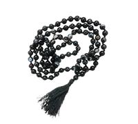 GtcGems Black Aqeeq Mala 8Mm Finest Beads Of Certificate Sulemani Hakik Black Mala Yamni Hakik Stone Original Certified सुलेमानी हकीक माला Enchanting Aqeeq Mala Tasbih Black Agate Mala हकीक की माला