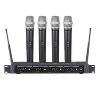 GTD Audio 4 Handheld Wireless Microphone Cordless mics System, Ideal for Church, Karaoke, Dj Party, Range up to 300 ft,