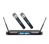 GTDaudio 2x100 Adjustable Channels UHF Wireless Cordless Handheld Microphone Mic System Ideal for Church, Karaoke, Dj Party, Range 400 ft,