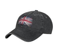 GTDEALS Unisex Vintage Baseball Cap Adjustable British Jack England Flag Baseball Casquette Hat Cowboy Dad Hat Black