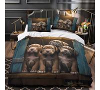 GTDKSUEVG 3D Design Printed 3 Pcs Bedding Set Bed Decor Zipper Ultra Puppy Group Comforter Cover Breathable Wrinkle-Resistant for Teens,Kids,Women Cute Animal Quilt Cover Super king（260x220cm）